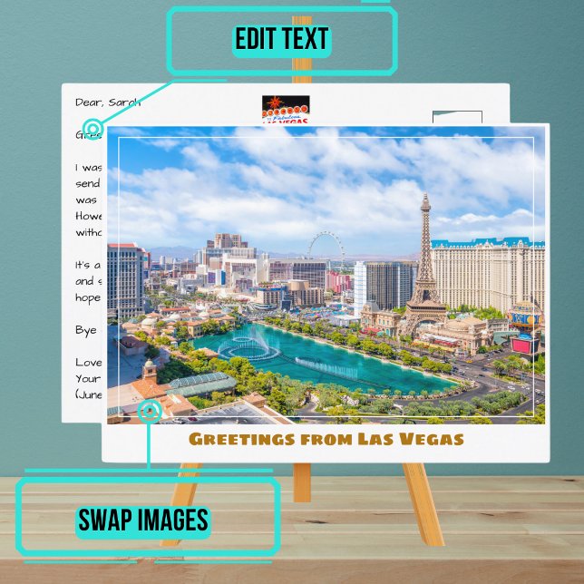 Las Vegas Strip von oben Postkarte (Please enjoy our postcard)