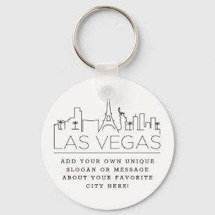 Las Vegas Stylized Skyline   Benutzerdefinierter S Schlüsselanhänger