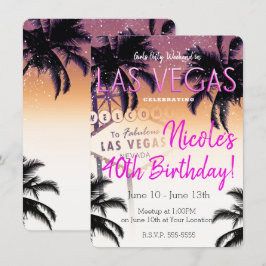 Las Vegas Summer Girls Wochenende Geburtstagsparty Einladung