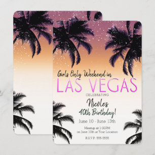 Las Vegas Summer Girls Wochenende Geburtstagsparty Einladung