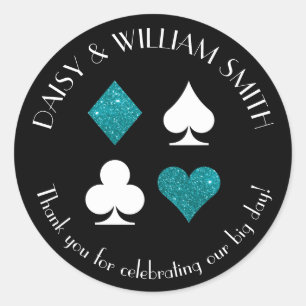 Las Vegas Thema individuell Text Aufkleber Teal Gl