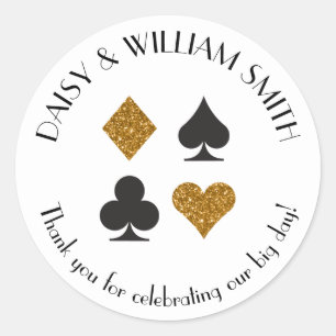 Las Vegas Theme Custom Text Sticker in Gold Black