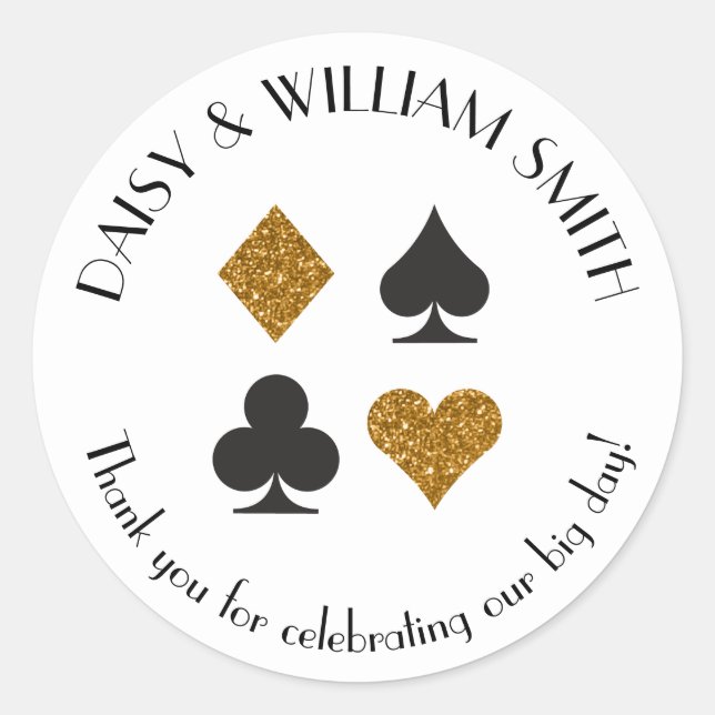 Las Vegas Theme Custom Text Sticker in Gold Black (Vorderseite)