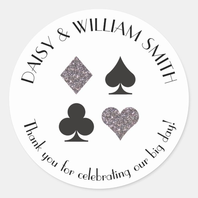 Las Vegas Theme Custom Text Sticker Silver Black (Vorderseite)