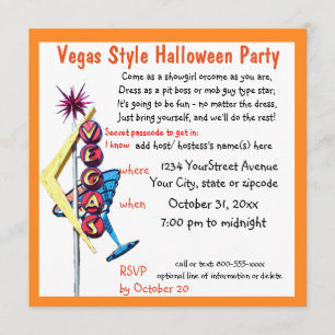 Las Vegas Theme Halloween Costume Party Einladung