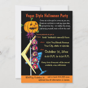 Las Vegas Theme Halloween-Party  Einladung