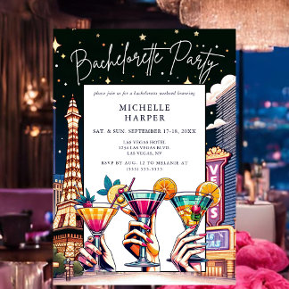 Las Vegas Themed Junggeselinnen-Abschied Einladung