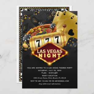 Las Vegas Themed Party Black Gold Einladung