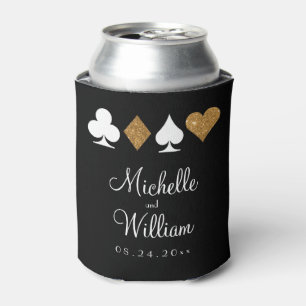 Las Vegas Themed Wedding Can Cooler Gold Black Dosenkühler