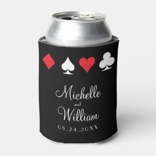 Las Vegas Themed Wedding Can Cooler Red Black Dosenkühler