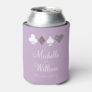 Las Vegas Themed Wedding Can Cooler Silver Lila Dosenkühler