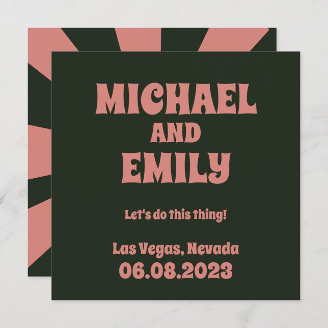 Las Vegas Themed Wedding Save the Date Einladung (Vorne/Hinten)