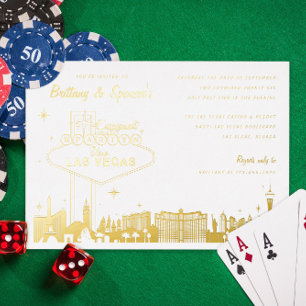 Las Vegas-Themen-Engagement-Party Folieneinladung