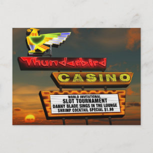 Las Vegas Thunderbird Retro-Neon-Schilder Postkart Postkarte