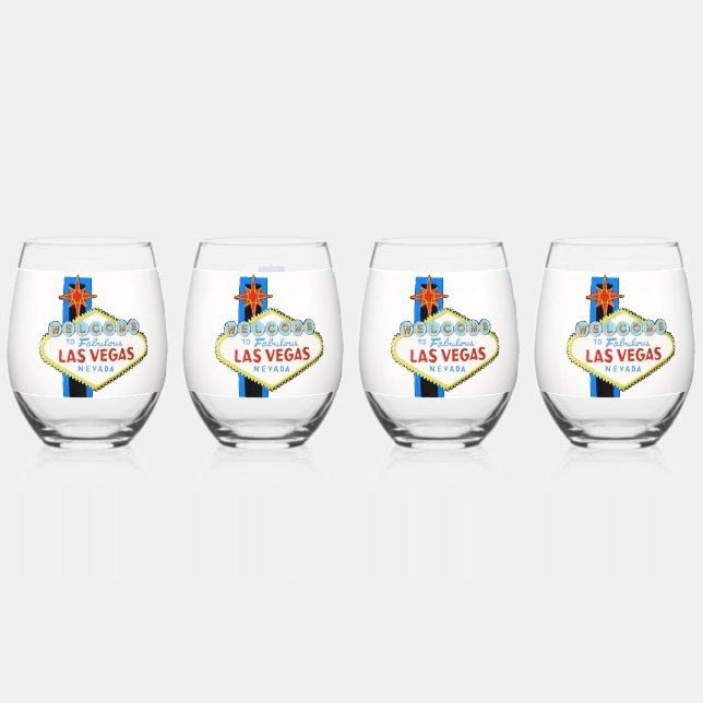 Las Vegas Trinkbehälter Set Weinglas Ohne Stiel (Vorderseite)