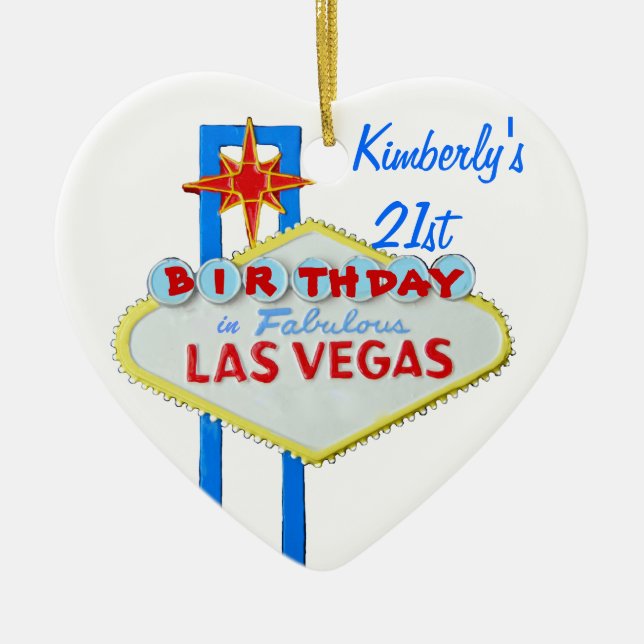 Las Vegas Twenty First Birthdy Keramikornament (Vorne)
