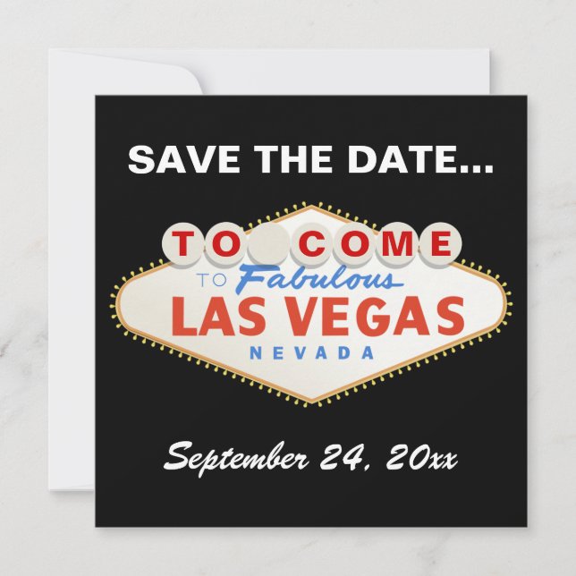 Las Vegas unterzeichnet moderne Hochzeit Save the  Save The Date (Vorderseite)