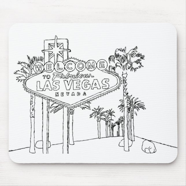 Las Vegas Urlaub Zeichnend Urlaub Kunst, Kultur Mousepad (Vorne)