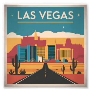 Las Vegas USA im Vintage-Stil Fotodruck