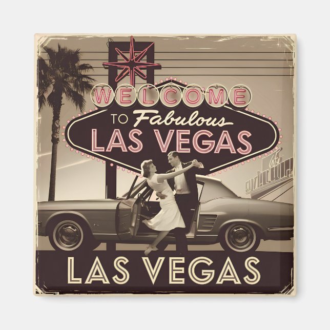 Las Vegas USA Vintag Magnet (Vorne)
