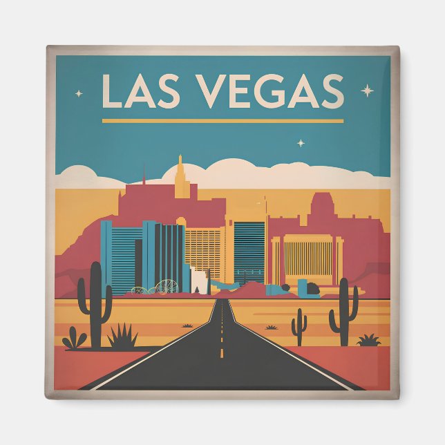 Las Vegas USA Vintag Magnet (Vorne)