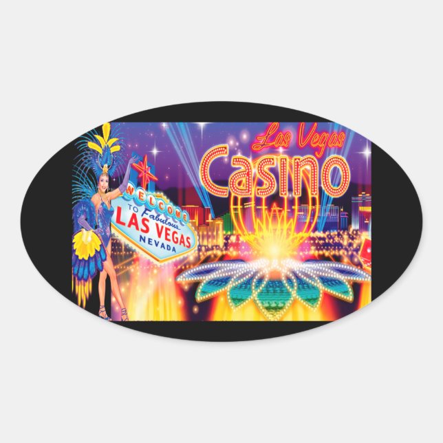 Las Vegas Vacation Ovaler Aufkleber (Vorderseite)