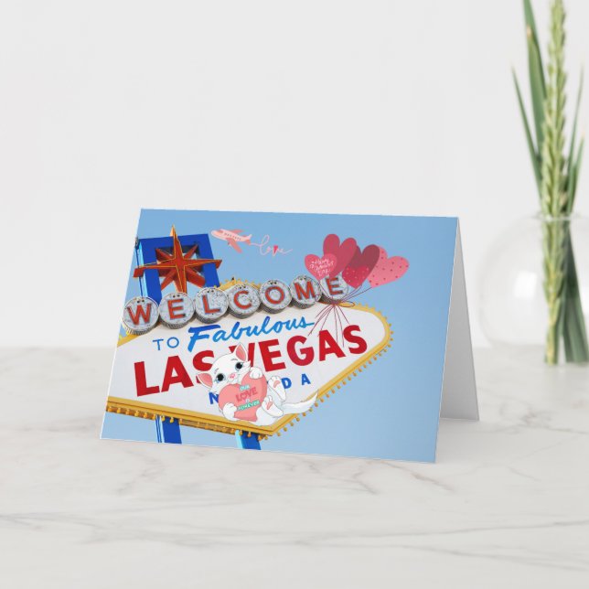 Las Vegas Valentine Card Dankeskarte (Vorderseite)