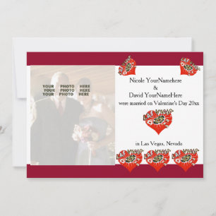 Las Vegas Valentine Wedding Announcement Feiertagskarte