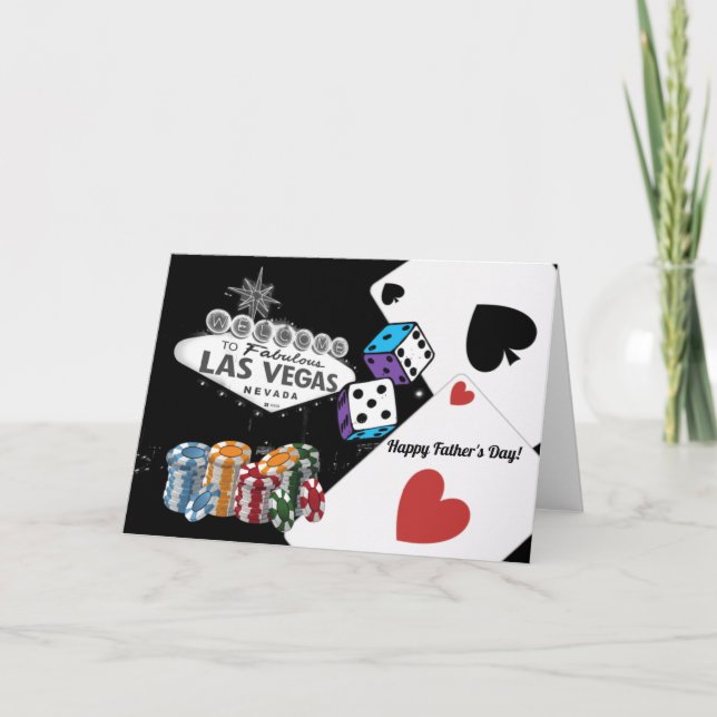 Las Vegas Vegas Vatertag Card Dankeskarte (Vorderseite)