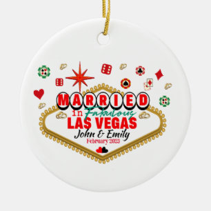 Las Vegas Verheiratetes Paar Matching Urlaub Nevad Keramik Ornament