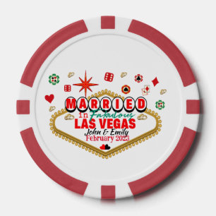Las Vegas Verheiratetes Paar Matching Urlaub Nevad Pokerchips