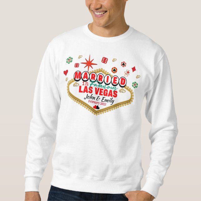 Las Vegas Verheiratetes Paar Matching Urlaub Nevad Sweatshirt (Vorderseite)