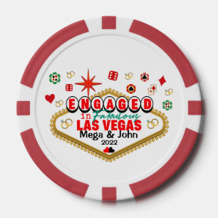 Las Vegas Verlobt Celebration Couple Matching T-Sh Pokerchips