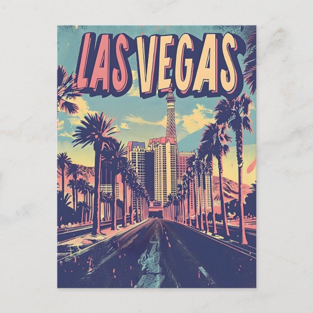 Las Vegas Vintag Art Postkarte (Vorderseite)