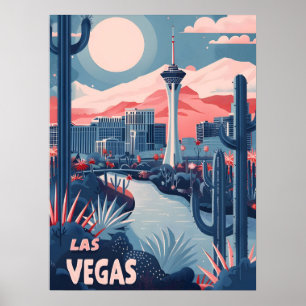 Las Vegas Vintage Reisen und Kunst Poster