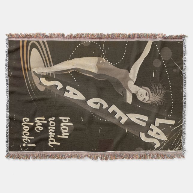 Las Vegas Vintage Reiseplakat Decke (Vorderseite)