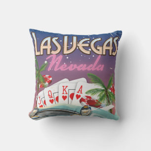 Las Vegas Vintage-Reiseposter im Stil der Vergange Kissen