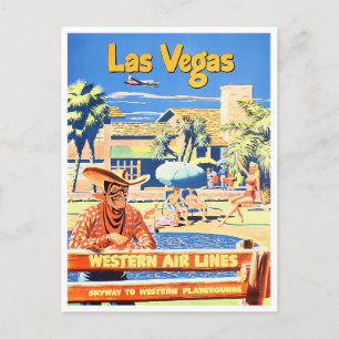 Las Vegas Vintage-Reisepostkarte Postkarte