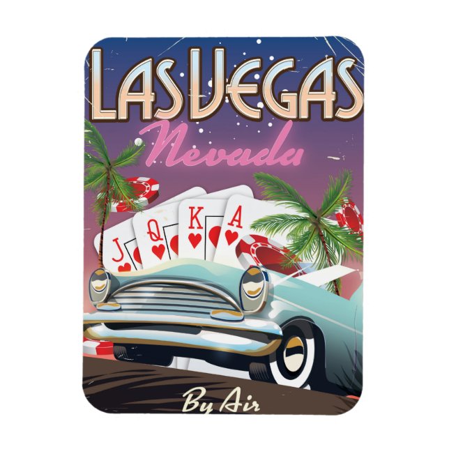 Las Vegas Vintages Urlaubsplakat Magnet (Vertikal)