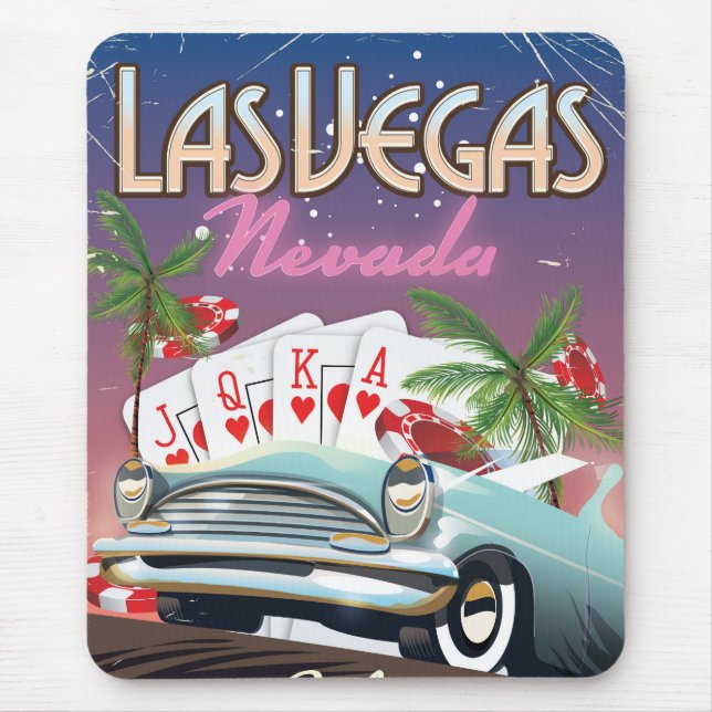 Las Vegas Vintages Urlaubsplakat Mousepad (Vorne)