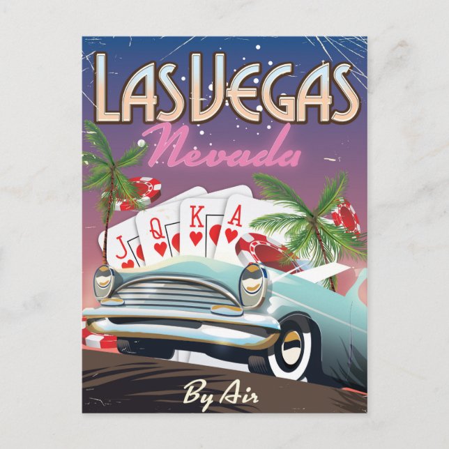 Las Vegas Vintages Urlaubsplakat Postkarte (Vorderseite)