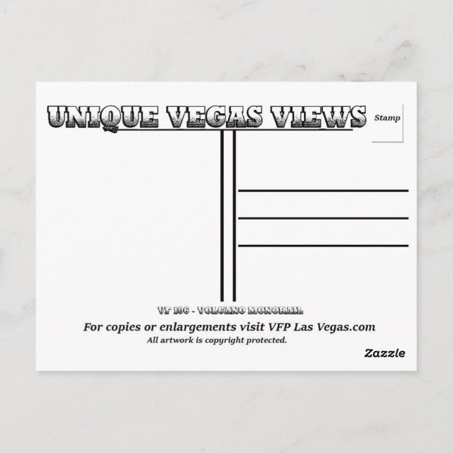 Las Vegas Vulkan Monorail Postkarte (Rückseite)