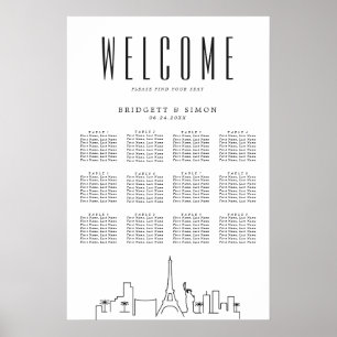 Las Vegas Wedding 12 Tabelle Sitzplan Poster