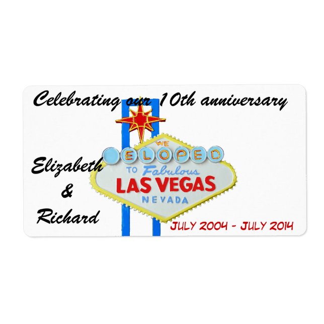 Las Vegas Wedding Anniversary Wine Labels (Vorne)