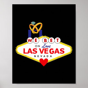 Las Vegas Wedding Bride Groom Matching Dusche Hone Poster