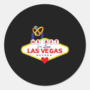 Las Vegas Wedding Bride Groom Matching Dusche Hone Runder Aufkleber