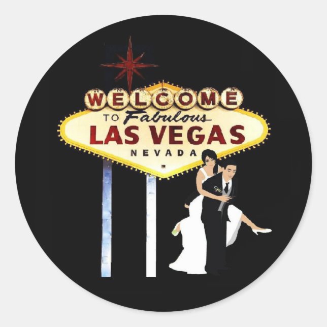 Las Vegas Wedding Bride & Groom Sticker (Vorderseite)
