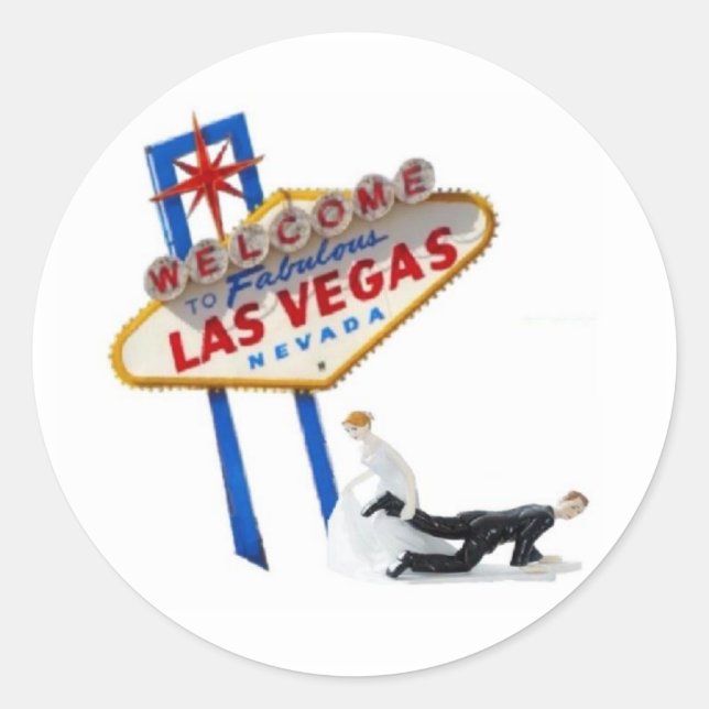 Las Vegas Wedding Bride & Groom Sticker (Vorderseite)