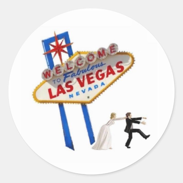 Las Vegas Wedding Bride & Groom Sticker (Vorderseite)