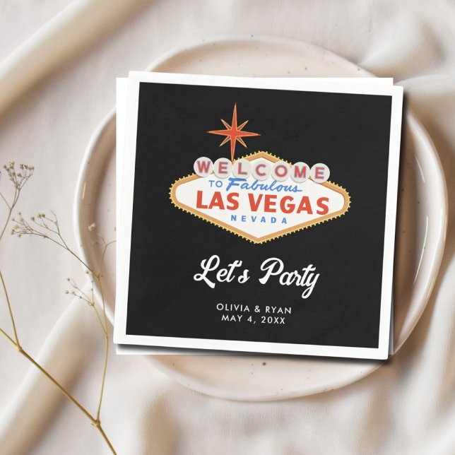 Las Vegas Wedding Cocktail Hour Napkins Serviette (Las Vegas Wedding Cocktail Hour Napkins)